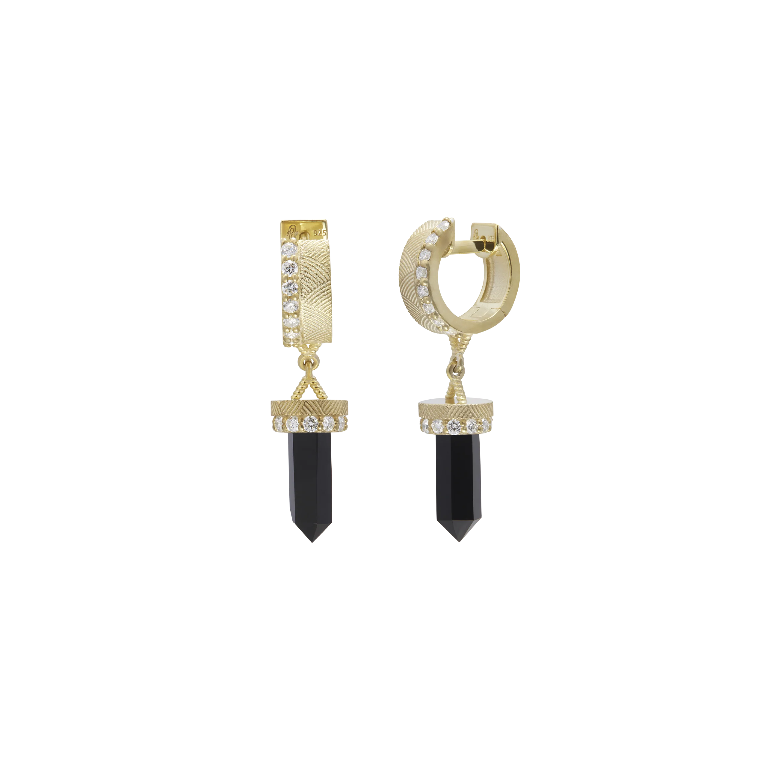 The Nova Black Onyx Diamond Huggies - Image 6