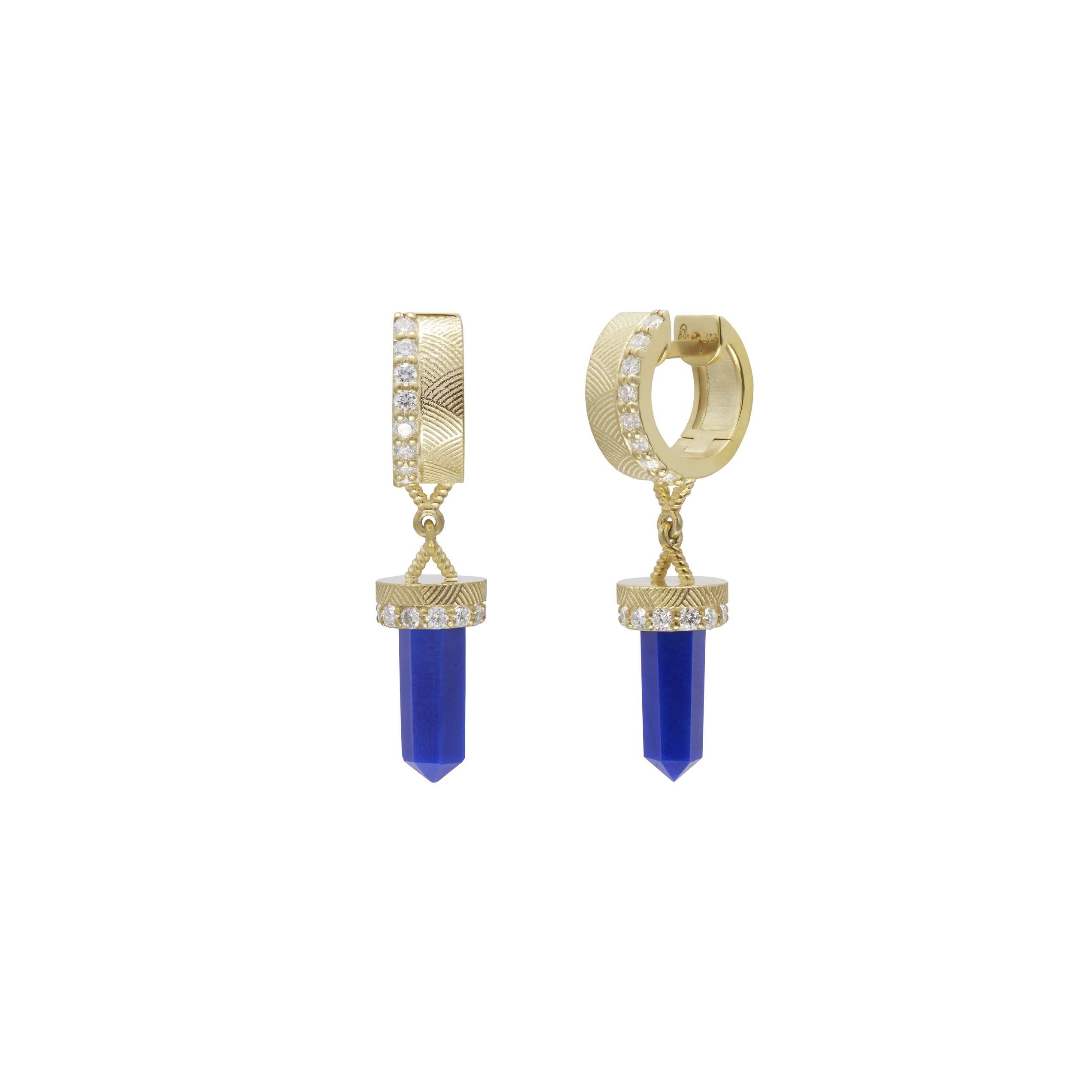 The Nova Blue Lapis Diamond Huggies - Image 5