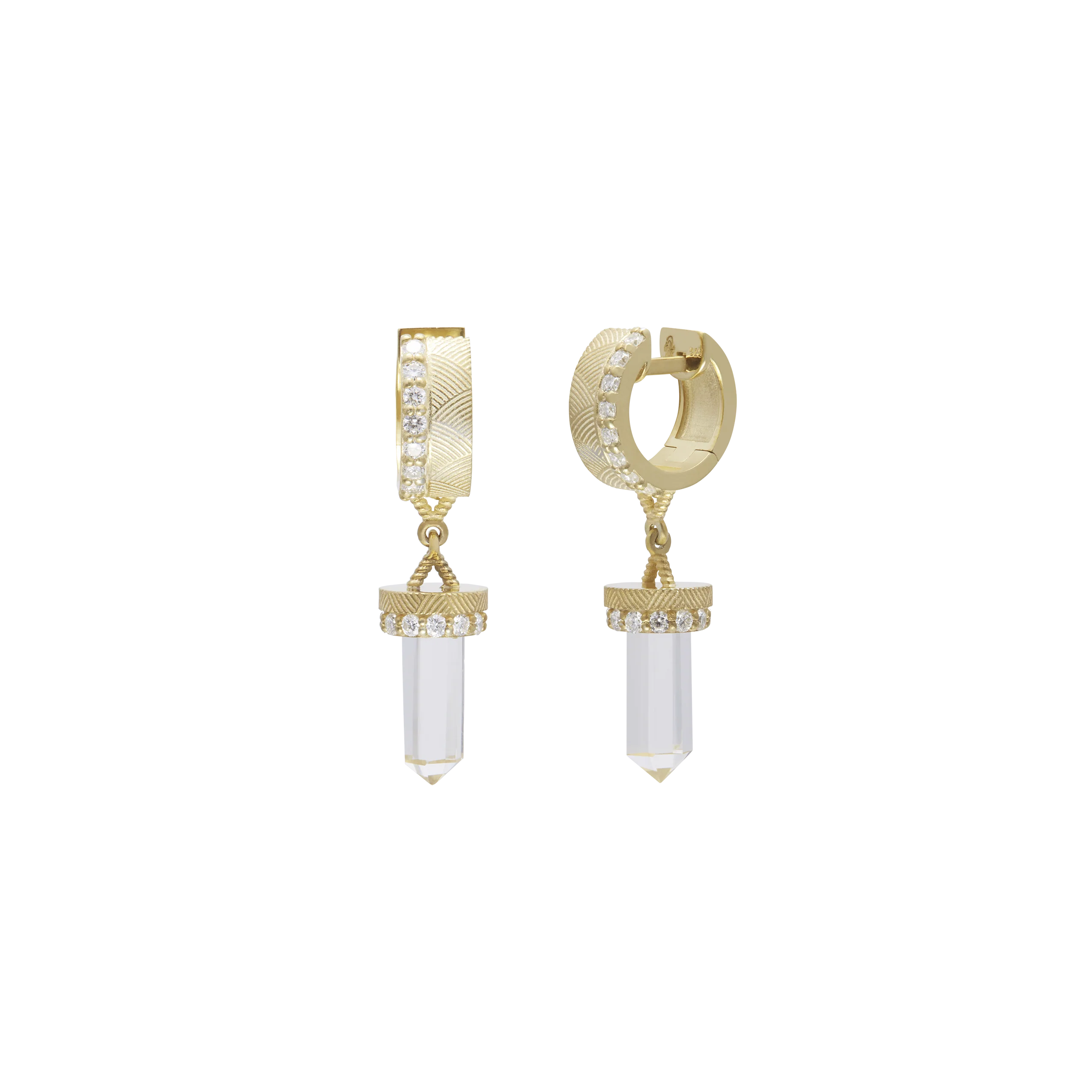 The Nova Clear Quartz Diamond Huggies - Image 5